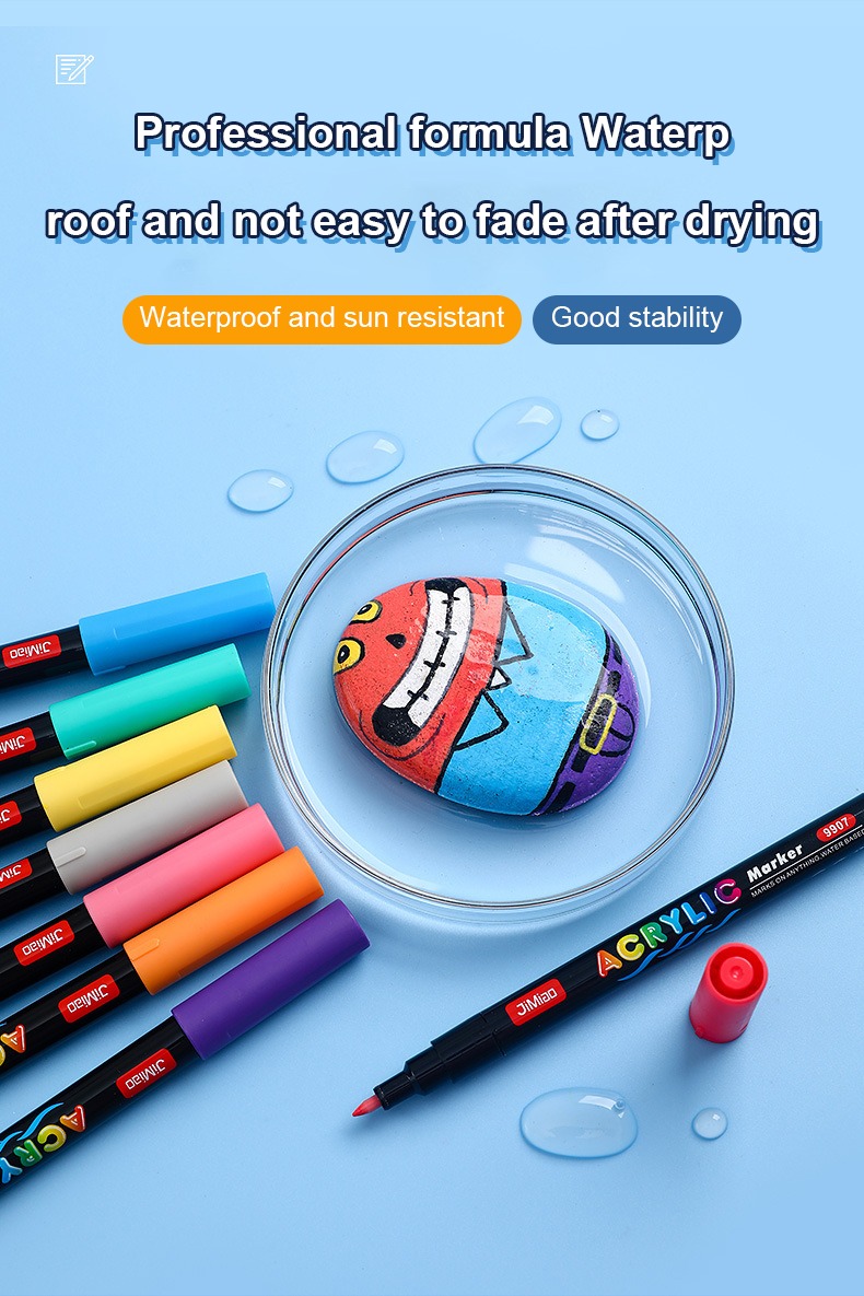 professional formula waterproof and not easy to fade after drying-Acrylic Coloring Marker Pen