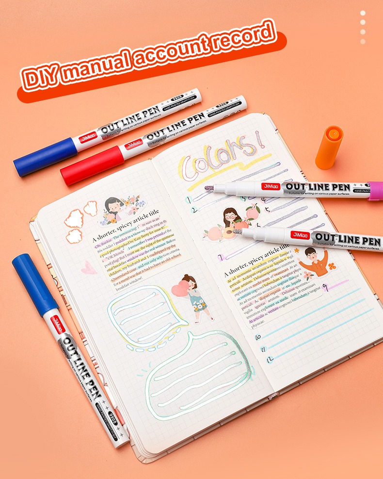 DIY manual account record-Colorful Markers Set