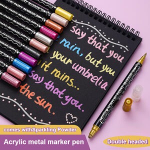 Double-Headed Acrylic Metal Coloring Markers Set