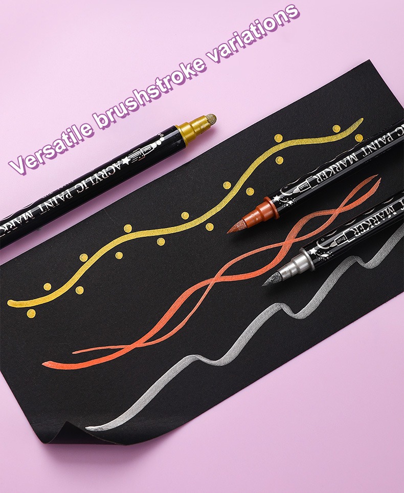 Double-Headed Acrylic Metal Coloring Markers Set