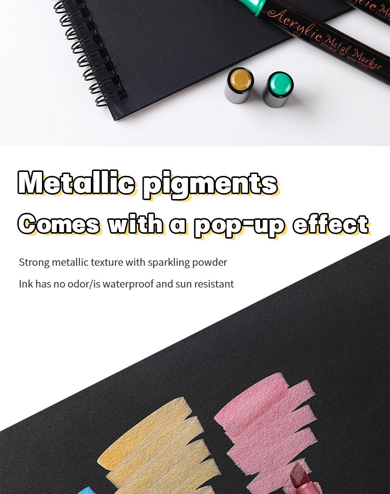 Double-headed Metal Acrylic Marker Pen, 