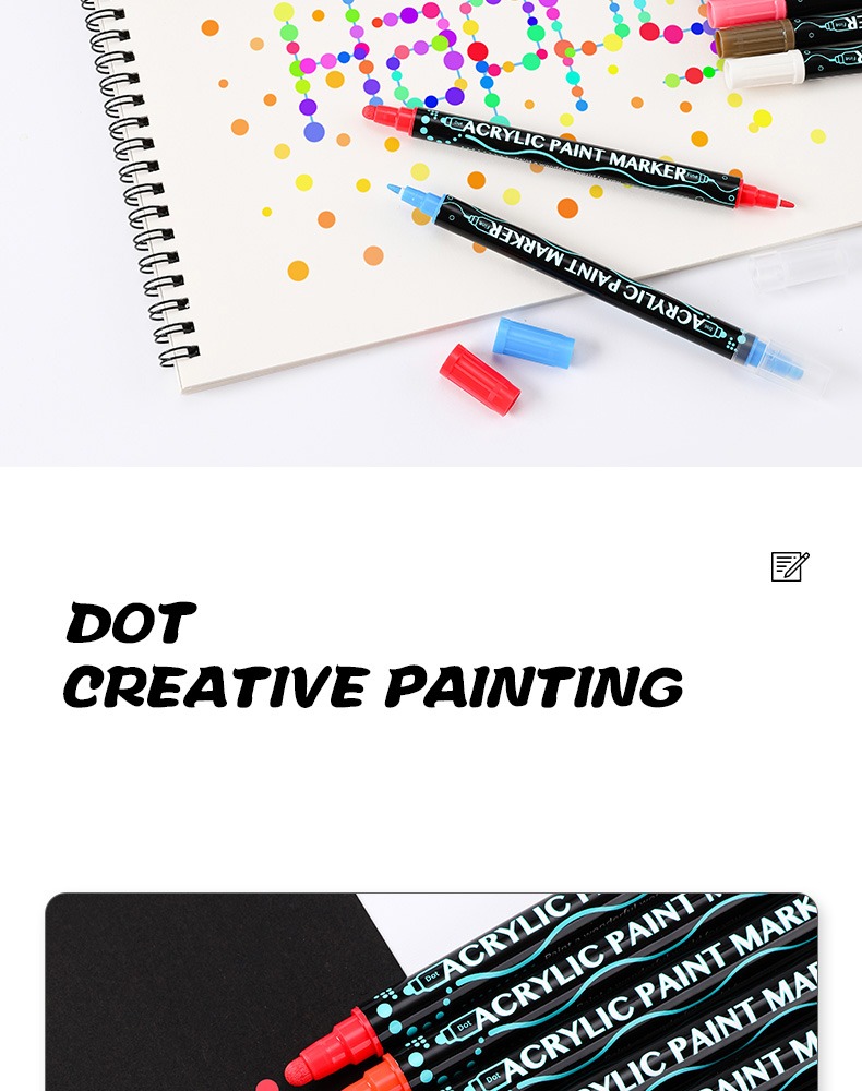 dot creative painting-Gouache Acrylic Coloring Marker Pen