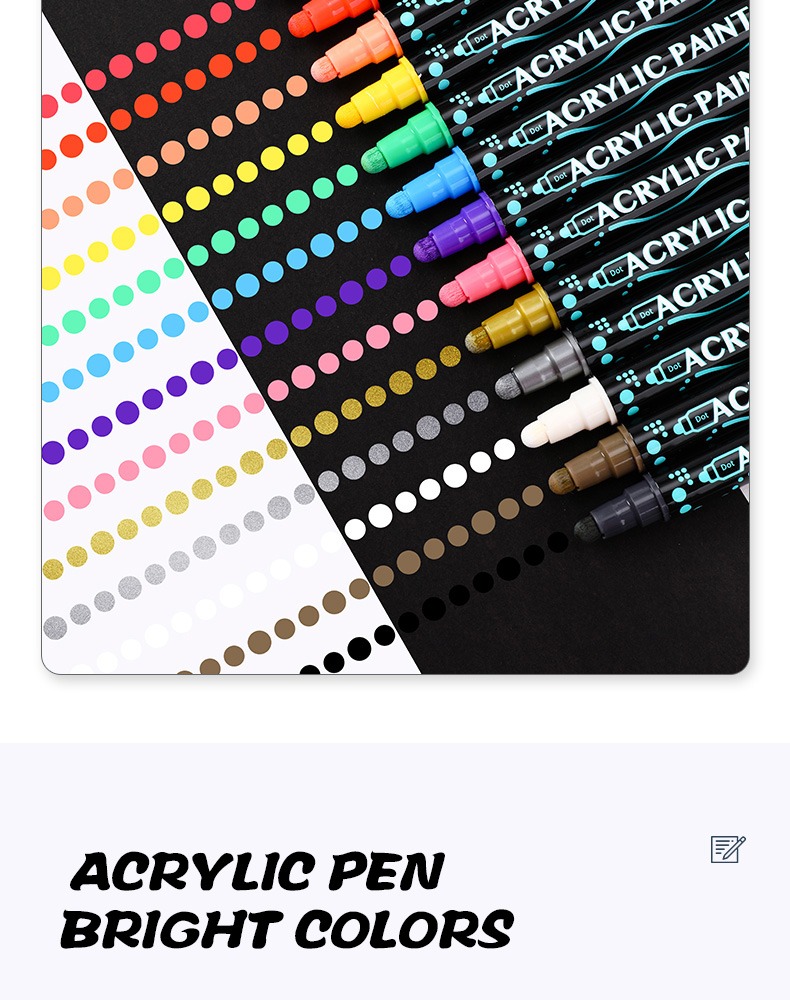 acrylic pen bright colors-Gouache Acrylic Coloring Marker Pen