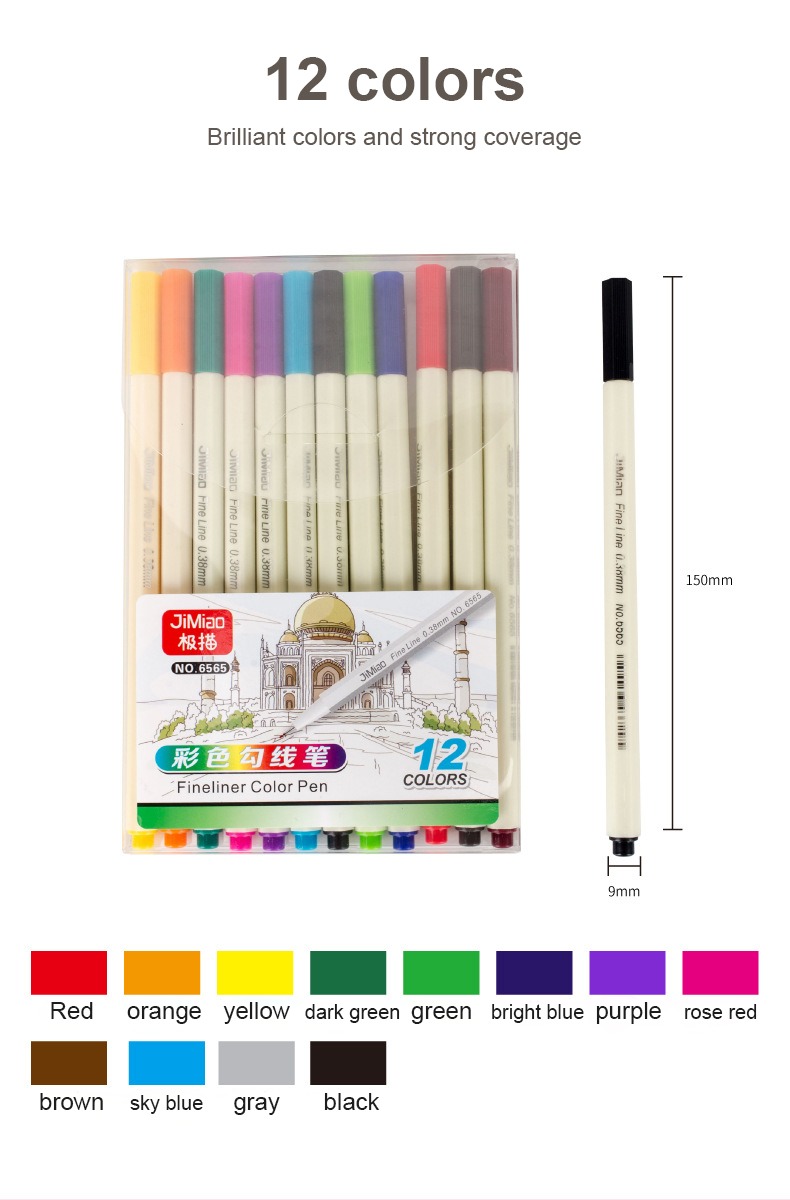 Needle Tip Acrylic Colorful Markers Set