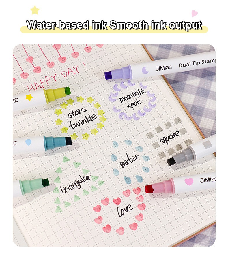 water-based ink smooth ink output-Double Head Colorful Markers Set