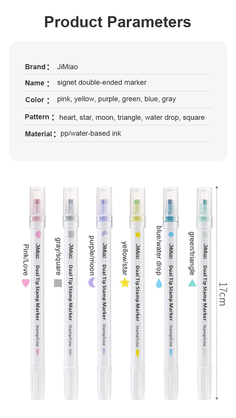 product parameters-Double Head Colorful Markers Set