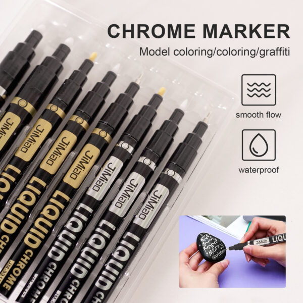 Waterproof Acrylic Metallic Color Markers Set